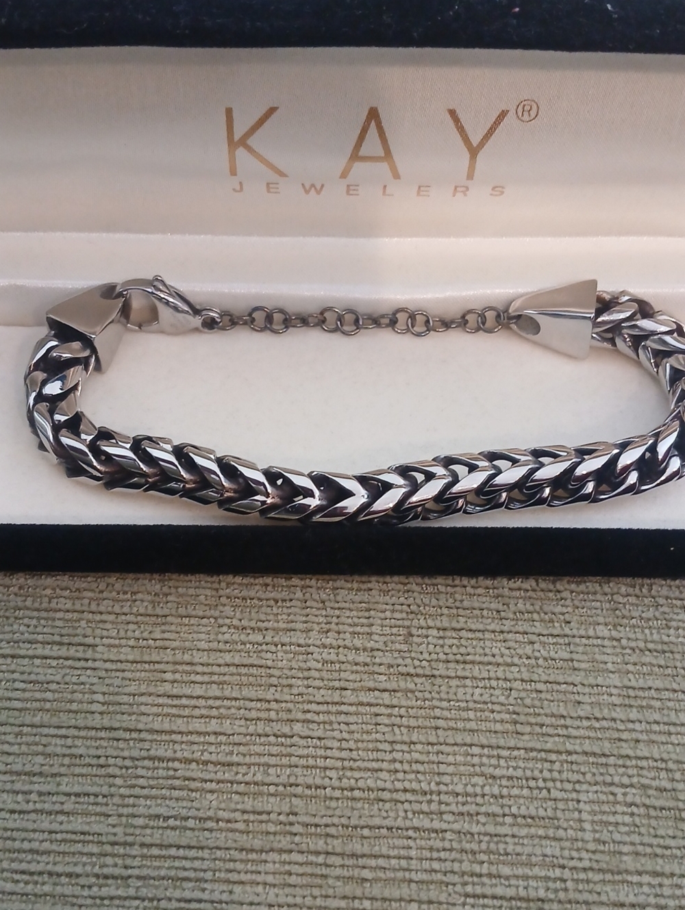 KAY Jewelers Men’s Silver-Tone Link Bracelet